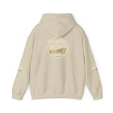 Money Vibes Hoodie — Gold Script Graphic Hooded Sweatshirt