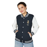 Letterman Jacket — 'War Money Power' Crown Graphic Varsity Jacket