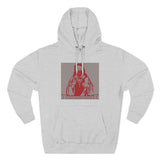 God Money Power Hoodie — Red Religious Icon Graphic Fleece Pullover