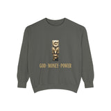 God • Money • Power Sweatshirt — GMP Gold Block Graphic Crewneck