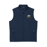 God Money Power-Men's Soft Shell Vest — Embroidered Holiday Burger Logo