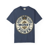 God Money Power T-Shirt — Crown Emblem Graphic Tee (God • Money • Power)