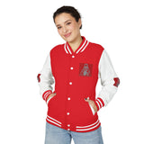Letterman Jacket — 'God Money Power' Graphic Varsity Jacket