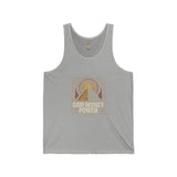 Spiritual Pyramid Tank — "God Money Power" Graphic Jersey Tank Top