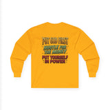 Long Sleeve Tee — "Put God First, Hustle for the Money, Put Yourself in Power" Inspirational Christian Tee