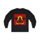 Long Sleeve Tee — 'God, Money, Power' Retro Palm Graphic