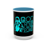 Coffee Mug — "God Money Power" Neon Nun Accent Ceramic Mug (11/15 oz)