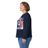 Long Sleeve Tee - Patriotic Bandana Mask Design with 'God, Money & Power' Graphic