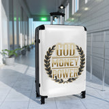 Hard-shell Carry-On Suitcase — "God Money Power" Laurel Design