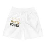 Men's Jogger Shorts — "God Money Power" Graphic Athletic Shorts