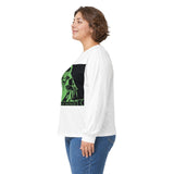 Long Sleeve Tee — Neon Green 'God Money Power' Graphic