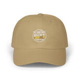 Money Stamp Dad Cap – White Embroidered Vintage Logo Hat