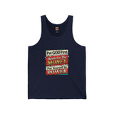 Inspirational Faith Tank Top — "Put GOD First, Hustle For The MONEY, Put Yourself In POWER"