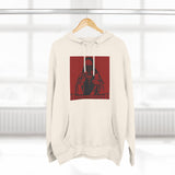 Three-Panel Fleece Hoodie — Red Icon Jesus Graphic Hoodie (I Don't Want Power Text)
