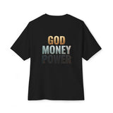 God Money Power Tee — Graphic Oversized Boxy Shirt