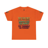 Inspirational Faith Tee — "Put God First, Hustle for the Money, Put Yourself in Power"