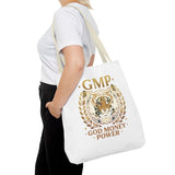 GMP Tiger Tote Bag — "God Money Power" Inspirational Canvas Tote