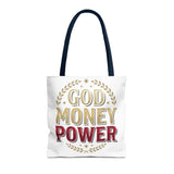 God Money Power- Tote Bag – Inspirational Faith & Prosperity Canvas Tote