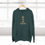 God Money Power Hoodie — Crown & Coin Vertical Graphic Fleece Hoodie
