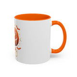 Halloween Pumpkin Accent Coffee Mug — 'GMP God Money Power' Jack-O'-Lantern Design