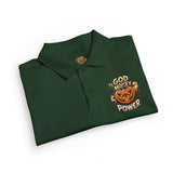 Kids' Halloween Pumpkin Polo - "God Money Power" Graphic