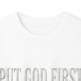 Long Sleeve Tee — "Put God First, Hustle for the Money, Put Yourself in Power" Inspirational Faith & Hustle Top