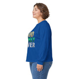 God Money Power Long Sleeve Tee — Inspirational Faith & Wealth Graphic Shirt