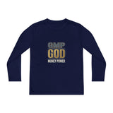 Youth Long Sleeve Tee — GMP GOD Money Power Graphic