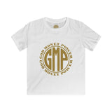Kids Tee — Gold 'GMP' Circle Logo (God Money Power)