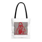 God Money Power Tote Bag - Red Graphic Religious Icon Design