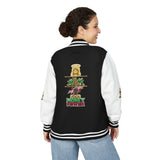 Letterman Jacket — 'No Money No Power' Retro Graphic Varsity Jacket