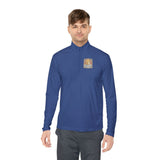 Quarter-Zip Pullover — Gold Money Prayer Art Deco Chest & Back Design