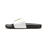 Slide Sandals — "God Money Power" Colorful Logo Pool Slides