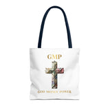 GMP 'God Money Power' Floral Cross Tote Bag