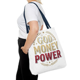 God Money Power- Tote Bag – Inspirational Faith & Prosperity Canvas Tote