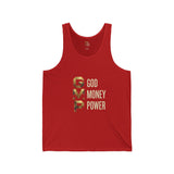 GVP Gold Text Tank — "God Money Power" Graphic Tank Top