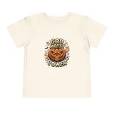 Toddler Tee — "God Money Power" Jack-o'-Lantern Halloween Shirt