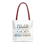 Money Power Tote Bag — 'GMP GOD' Metallic Typographic Canvas Tote