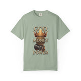 God Money Power T-Shirt — Crown, Coin & Fist Graphic Tee