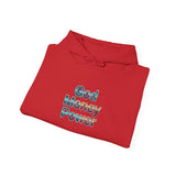 God Money Power Hoodie — Inspirational Graphic Pullover with Script on Sleeves