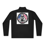 Quarter-Zip Pullover — God Bless Power USA Flag Graphic