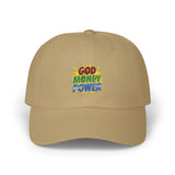 God Money Power Dad Cap — Colorful Faith & Hustle Embroidered Hat