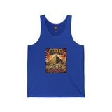 Tank Top — "God, Money, Power" Vintage Pyramid Graphic