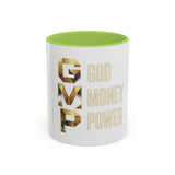 Coffee Mug — G.M.P. (God Money Power) Gold Accent Ceramic Mug