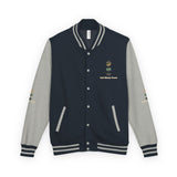 Letterman Jacket — "God • Money • Power" Embroidered Red & White Varsity