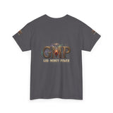 GMP "God Manly Power" Graphic Tee — Bold Logo Cotton Shirt