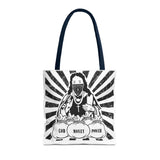 Iconic Madonna Tote Bag — 'God Money Power' Graphic All-Over Print