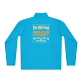 Quarter-Zip Pullover - "Put GOD First, Hustle For His Money" Christian Faith Pullover