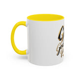 Accent Coffee Mug — "GMP God Money Power" Gold Script Mug (11/15oz)
