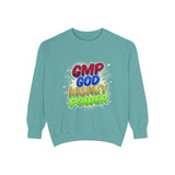 GMP God Money Power Colorblock Sweatshirt — Inspirational Faith & Hustle Crewneck